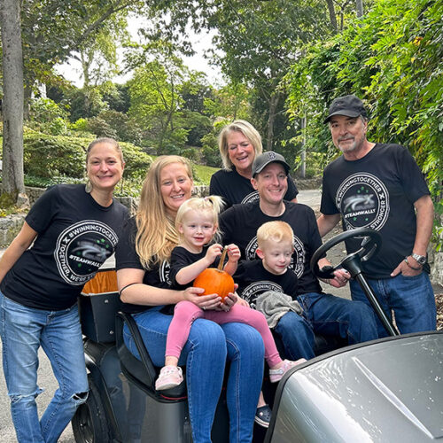 teamwally-fragile-x-family-fundraiser-group #teamwally gathered in matching Fragile X shirts for a group photo during a family fundraiser