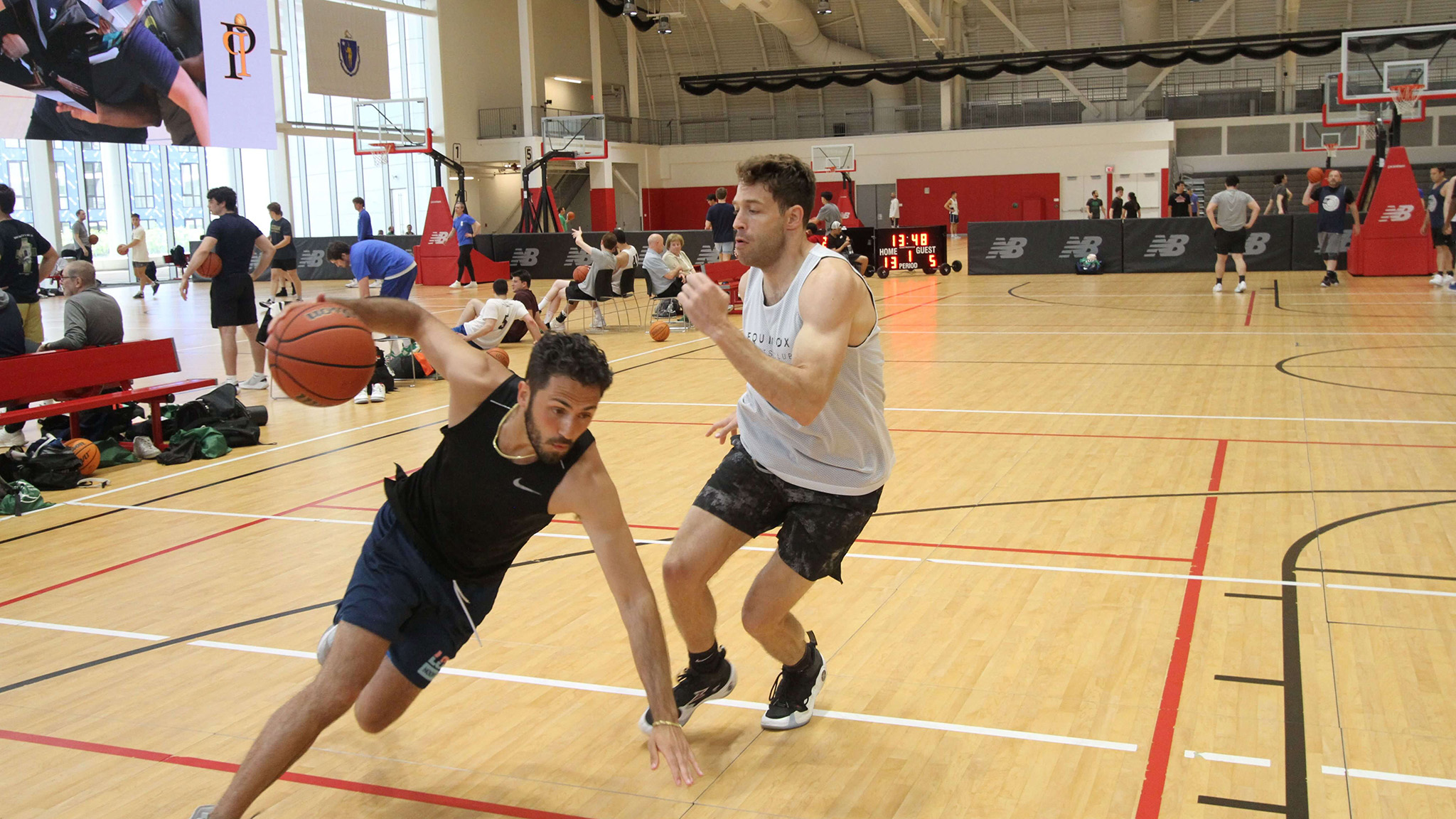 patricks-pals-3on3-basketball-fundraiser-fragile-x-2025 Fast-paced 3-on-3 basketball game during Patrick’s PALS 29th Annual Fundraiser for Fragile X research at the TRACK at New Balance.