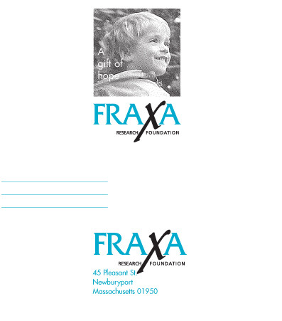 FRAXA Donation Envelope - support Fragile X research