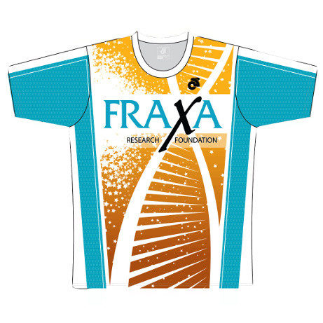 FRAXA for Fragile X, mens running shirt front