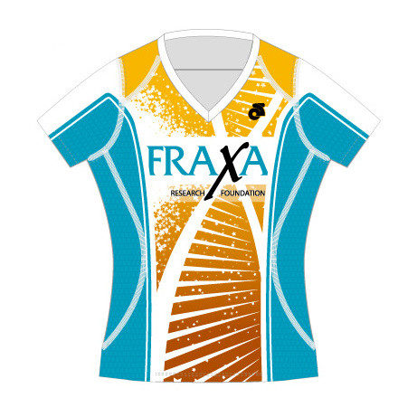 FRAXA for Fragile X, womens running shirt front