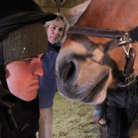 Andy Tranfaglia, who has Fragile X, with Daniela Morse and Aurora the horse Andy Tranfaglia, who has Fragile X, with Daniela Morse and Aurora the horse
