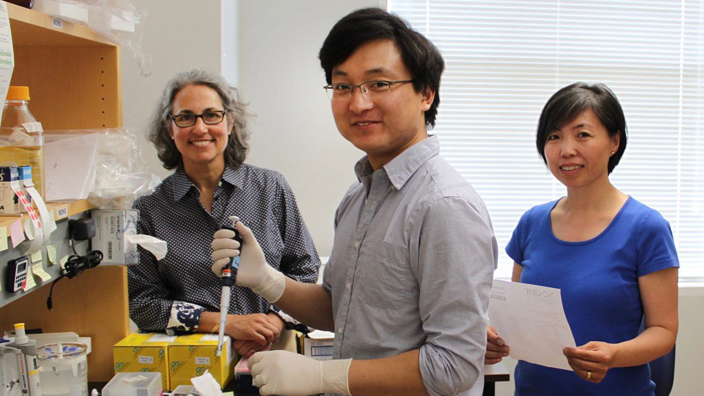 xinyu-and-anita Meng Li, PhD, Xinyu Zhao, PhD, and Anita Bhattacharyya, PhD