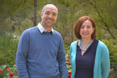 Dr. Thomas Maurin and Dr. Barbara Bardoni, Fragile X researchers and co-authors of a 2025 review on PDE inhibitors published in Cell Reports Medicine.