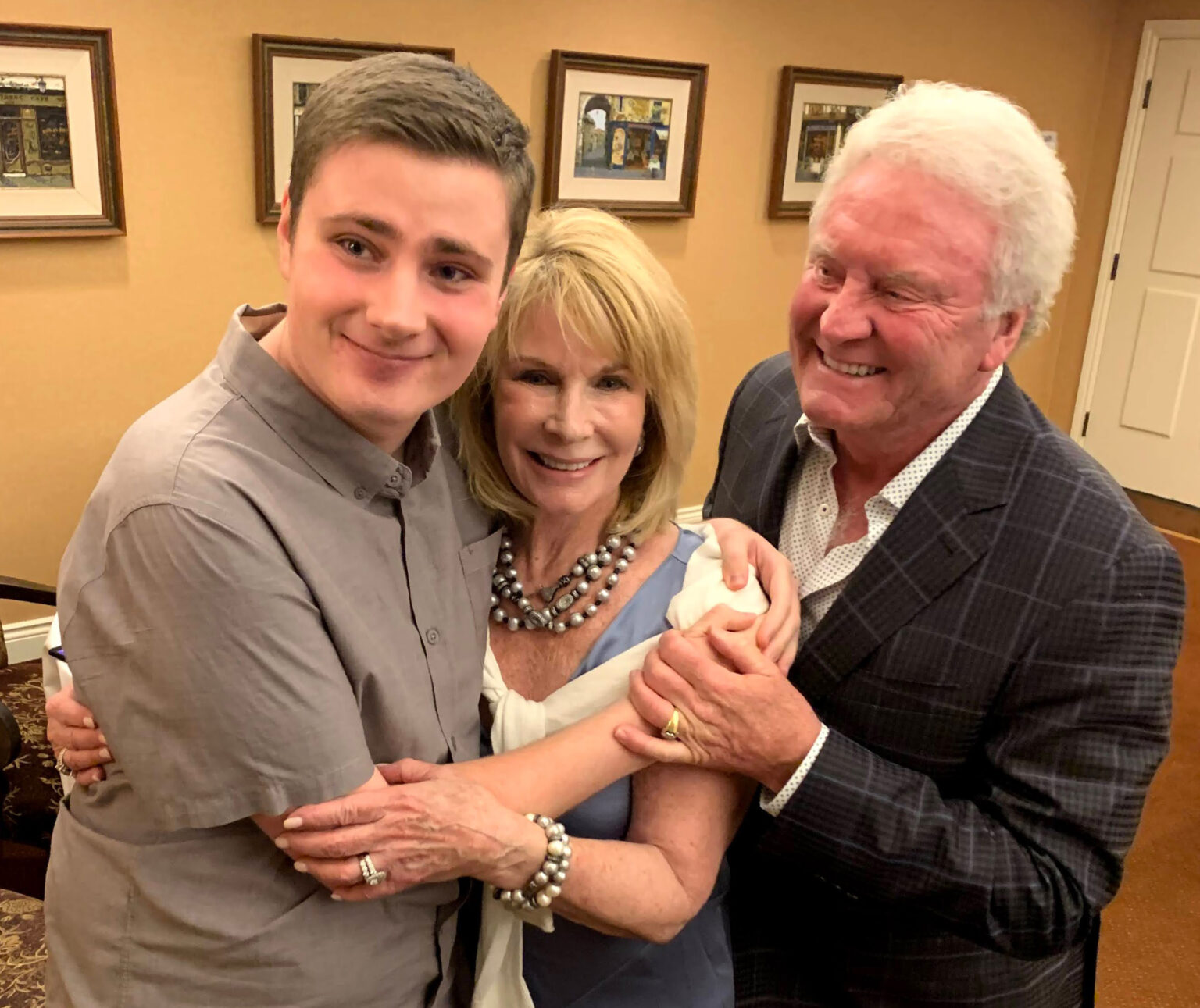 Lucas with Linda and Tom Leonard