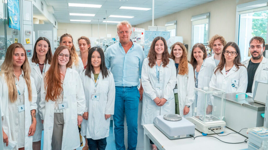 Nicola Elvassore and his research team at the University of Padua, Italy, in their laboratory conducting Fragile X brain organoid studies supported by FRAXA Research Foundation