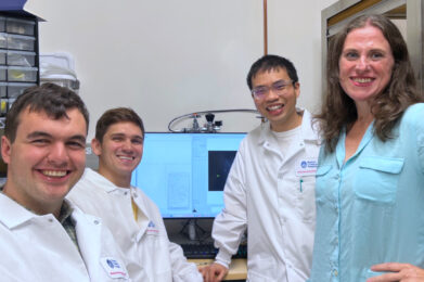Dr. Emily Osterweil and her research team at Harvard Medical School studying Fragile X syndrome using human-derived brain models
