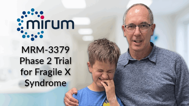 Dr. Gary Feldman, Principal Investigator for the MRM-3379 Phase 2 clinical trial at the Irvine, California site, standing with an individual with Fragile X syndrome.