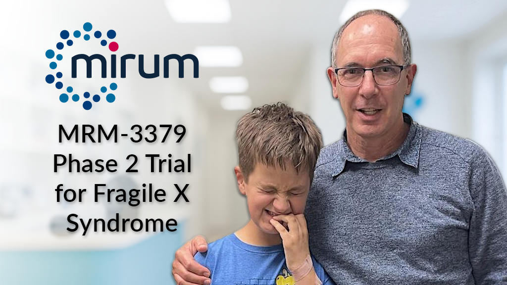 Dr. Gary Feldman, Principal Investigator for the MRM-3379 Phase 2 clinical trial at the Irvine, California site, standing with an individual with Fragile X syndrome.